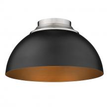  6956-FM PW-BLK - Zoey Flush Mount in Pewter with Matte Black Shade